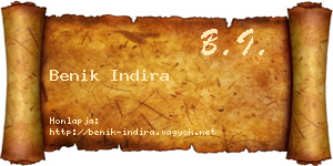 Benik Indira névjegykártya